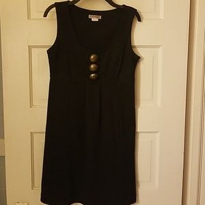 Kensie Girl Black Dress / Gold Button Detail Small
